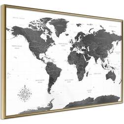 Arkiio Affisch Monochrome Map [Poster] 60x40 Poster